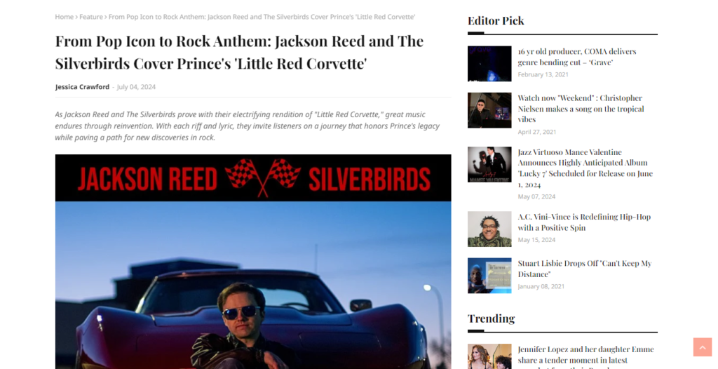 From Pop Icon to Rock Anthem Jackson Reed and The Silverbirds Cover Prince's 'Little Red Corvette'